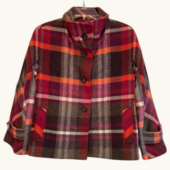 Talbots Petites Wool-Blend Plaid Coat Jacket — Size 2P